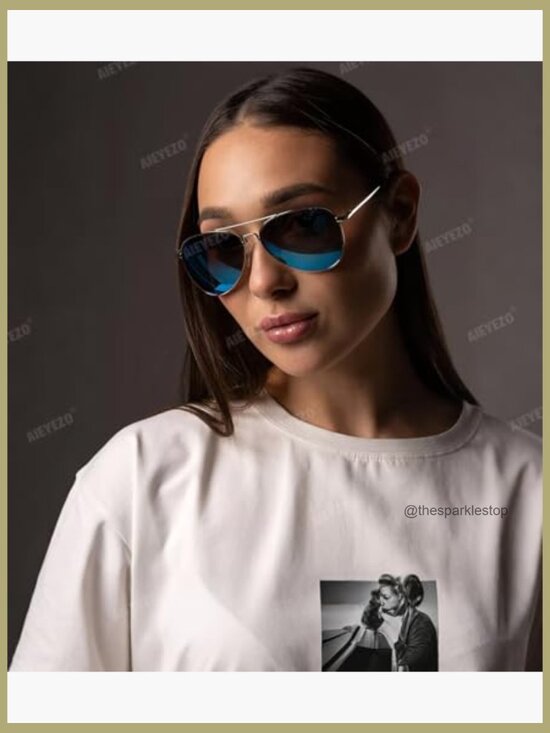 Classic Aviator Polarized Sunglasses Spring Hinge Metal Frame UV400 Protection main image 5